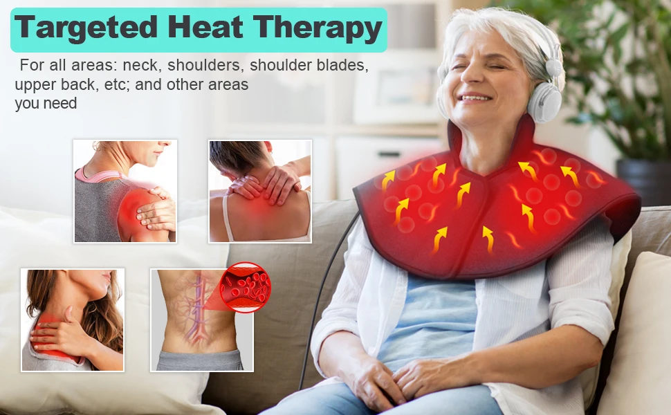 StartWarm Natural Jade and Tourmaline Heating Pad for Neck and Shoulders 10