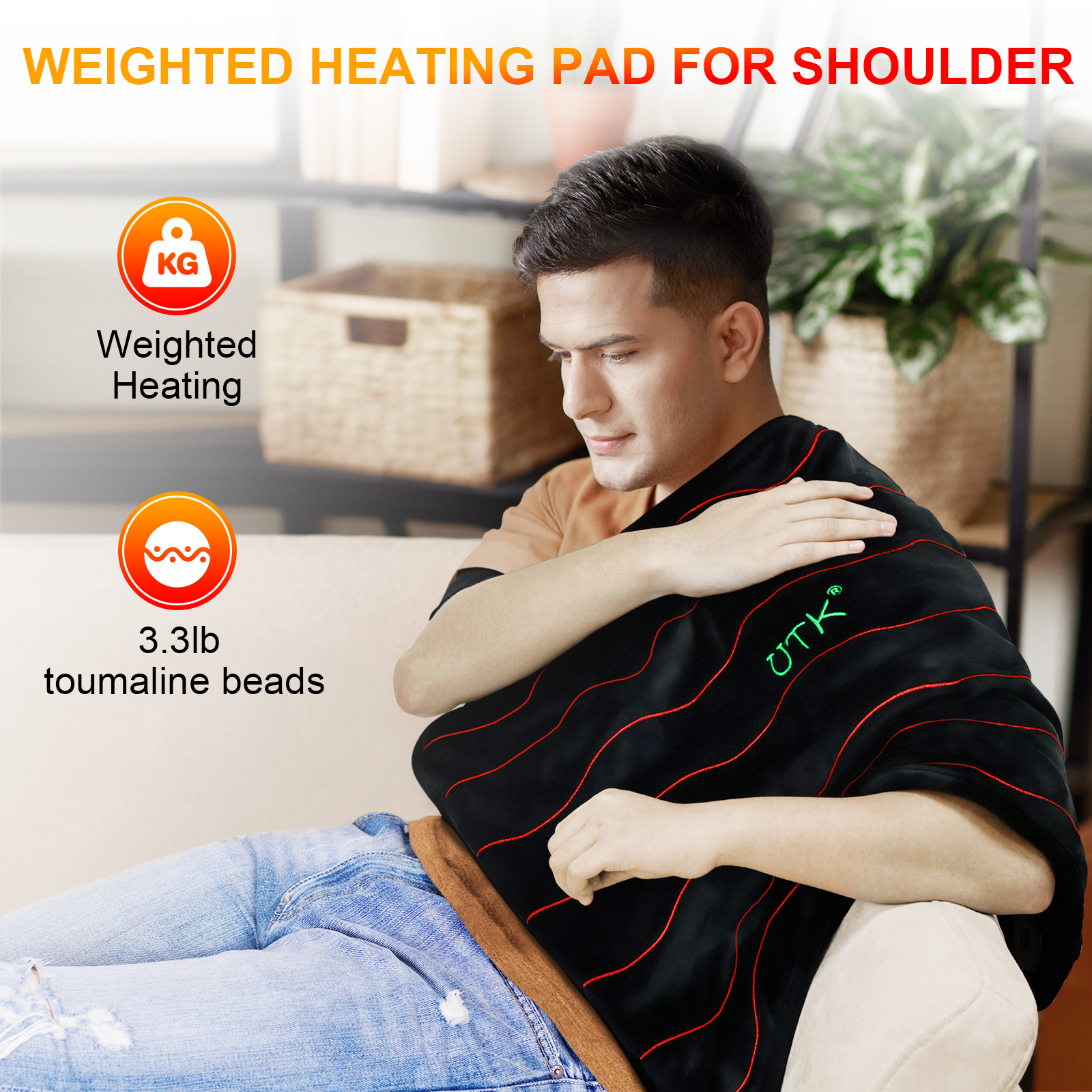 UTK Heating Pad for Back Pain Relief with far Infrared Therapy, far ...