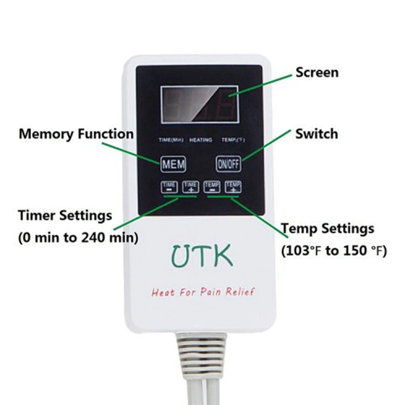 (UTILISÉ) Coussin chauffant en jade moyen UTK infrarouge lointain pour maux de dos [21 ″ x31 ″](seulement availbale aux États-Unis) 6