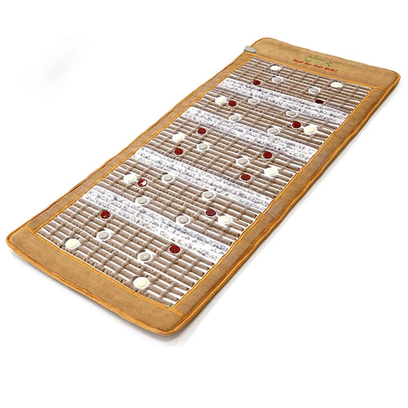 (USATO) UTK Medium Plus Tappetino per terapia della luce a infrarossi con pietra curativa di ametista, 12 pietre di giada naturale, 12 pietre di tormalina, 12 luci rosse fotoniche, funzione di memoria, spegnimento automatico (più: 59x23) 1