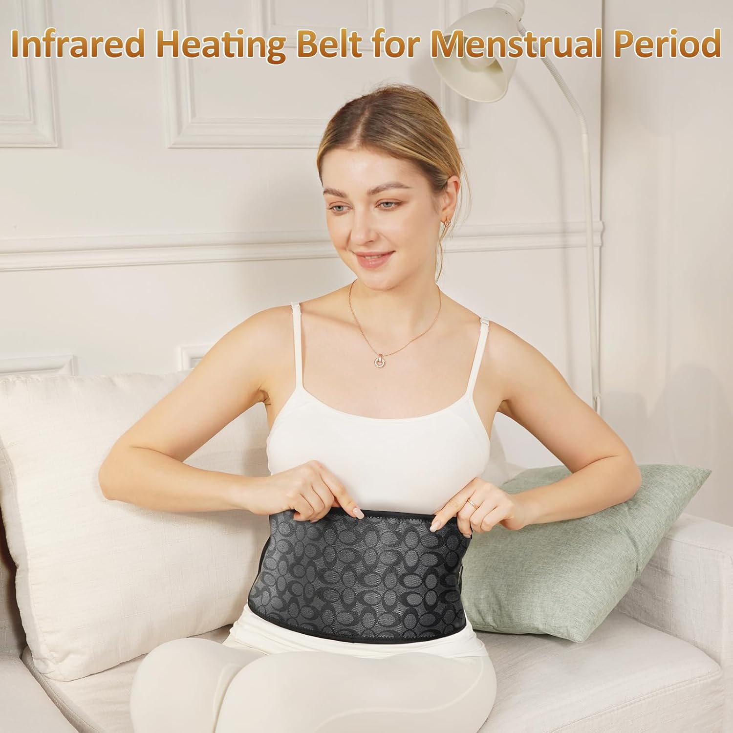 Cinturón calefactor inalámbrico UTK de infrarrojos lejanos para aliviar el dolor lumbar, H01Y2 3