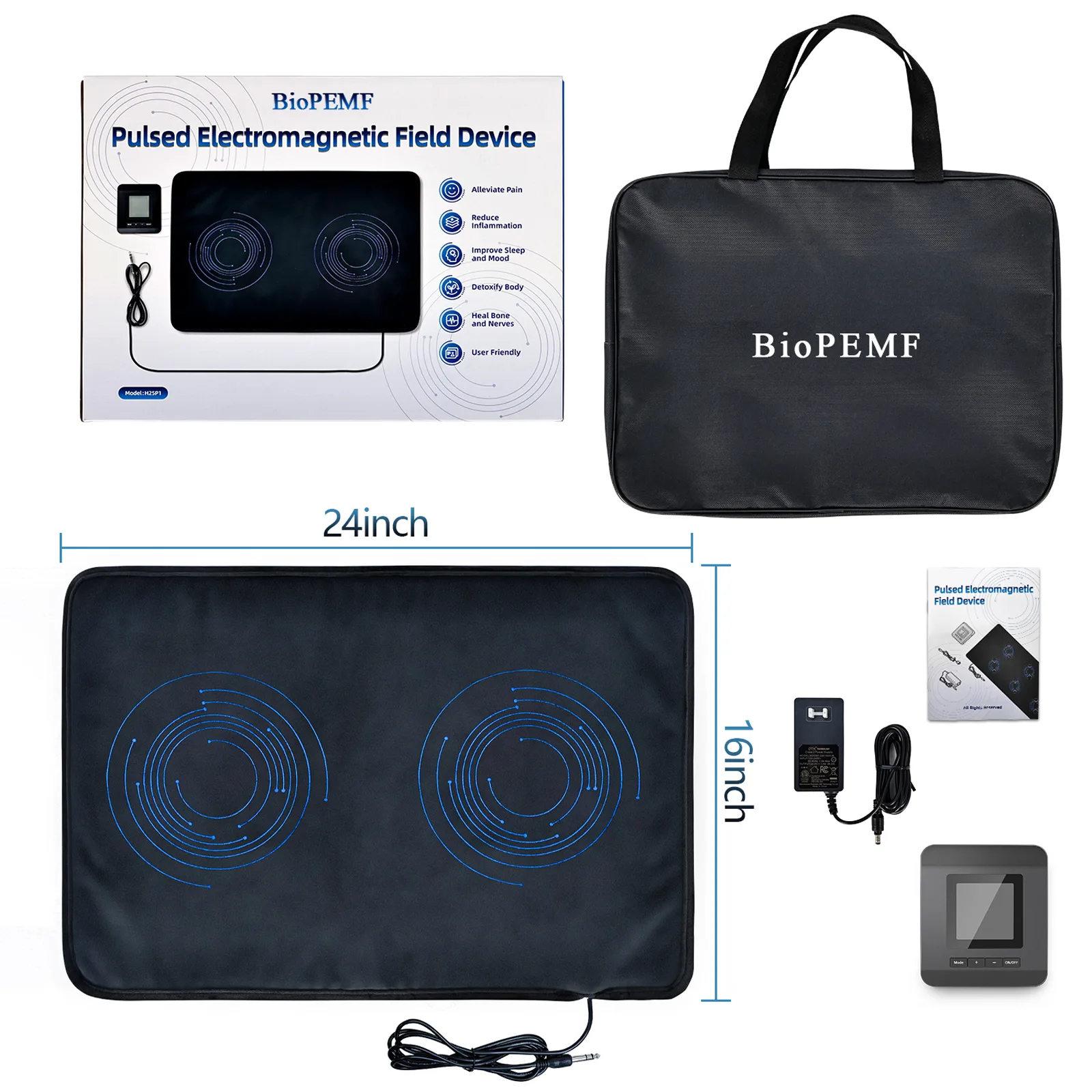 BioPEMF Grounding Mat, Mimic Earth Magnetic Field Therapy for Sleep, Energy, Pain Relief, Inflammation 1