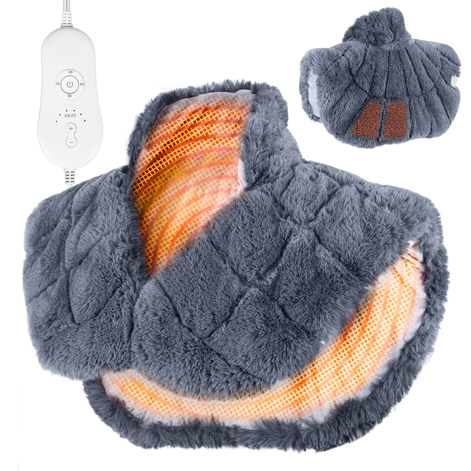 UTK Upgraded Weighted Heating Pad for Neck and Shoulder24x 20, Premium Gray 1