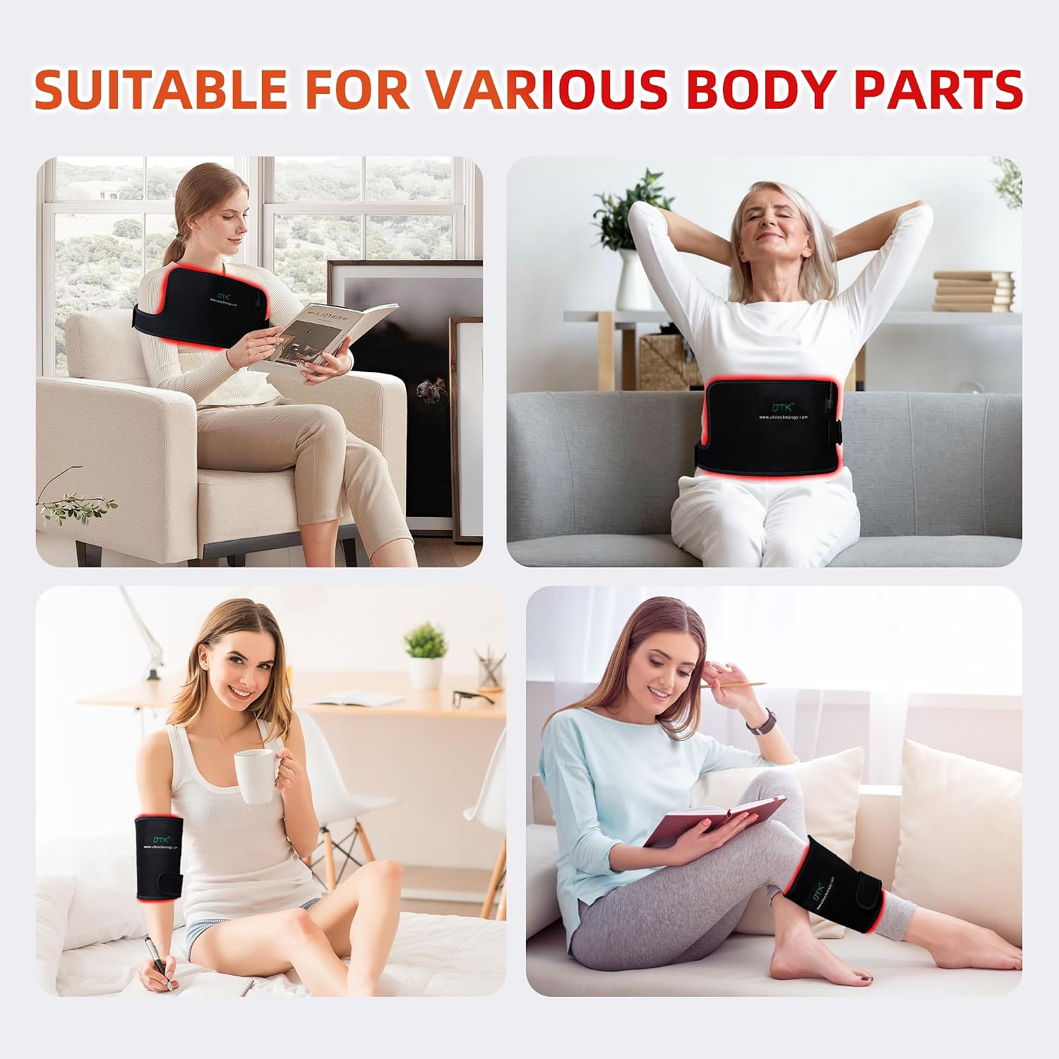 UTK Blue & Red Light Therapy Wrap Pad - Near Infrared Light Therapy for Body (8x13) 6