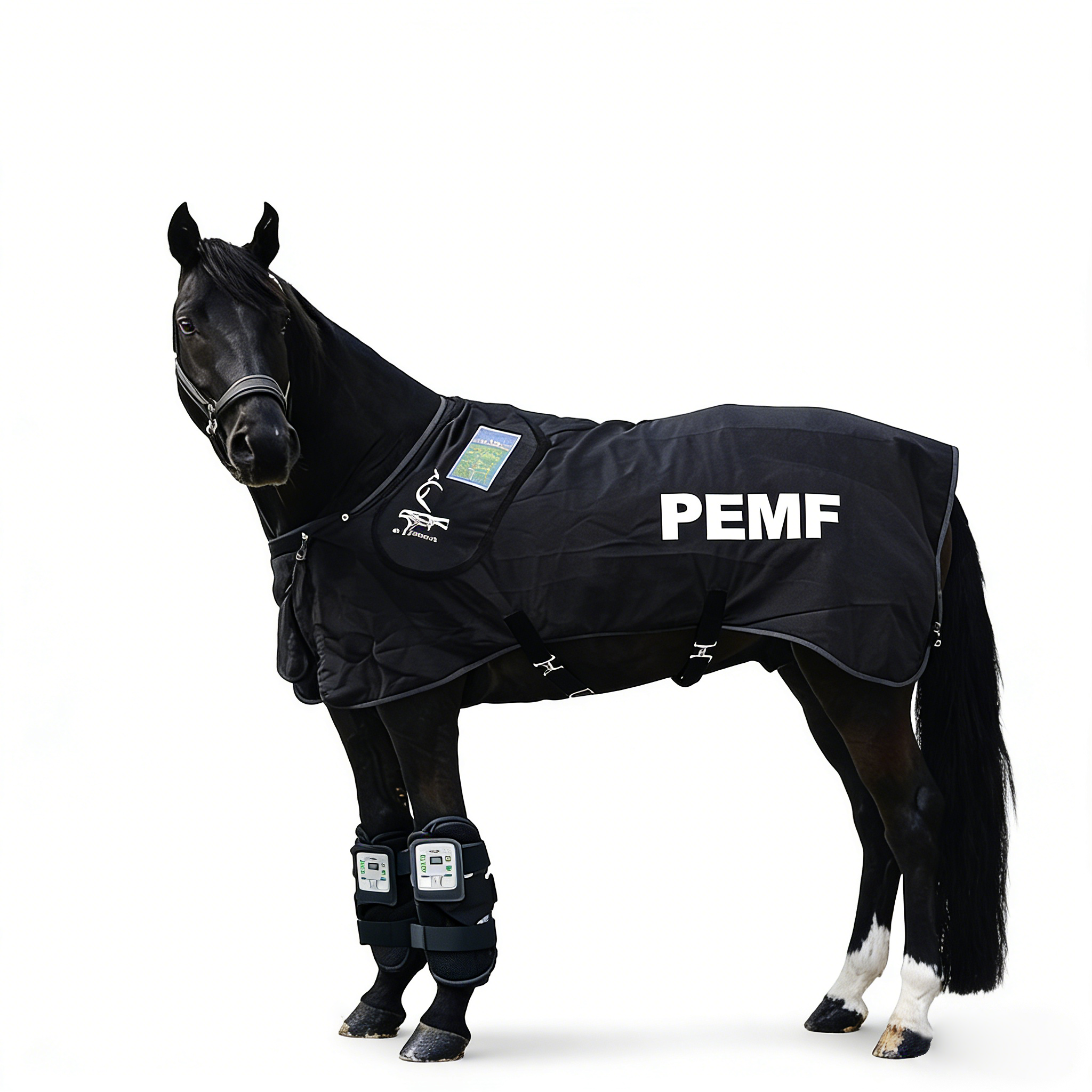 Couverture de thérapie PEMF équine UTK - Couverture à champ électromagnétique pulsé pour chevaux favorisant la récupération musculaire 1