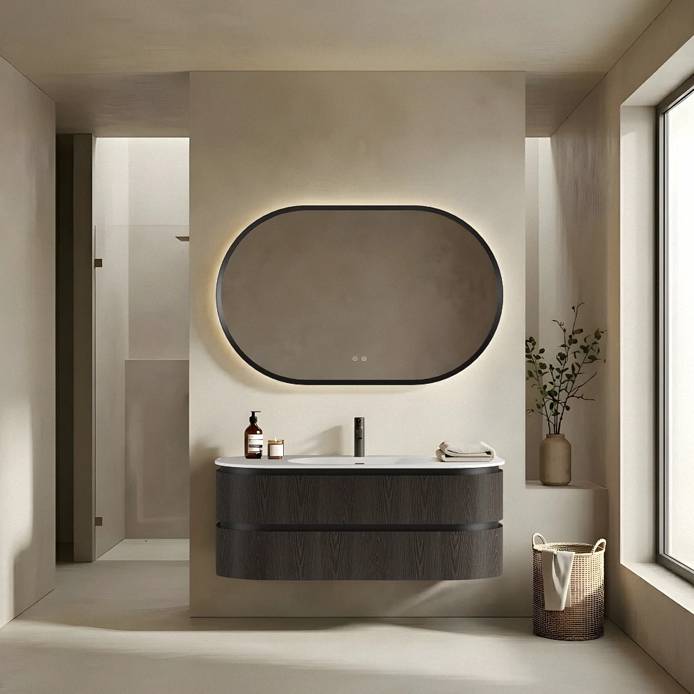 Meuble de salle de bain suspendu SHKL en contreplaqué avec arc 1