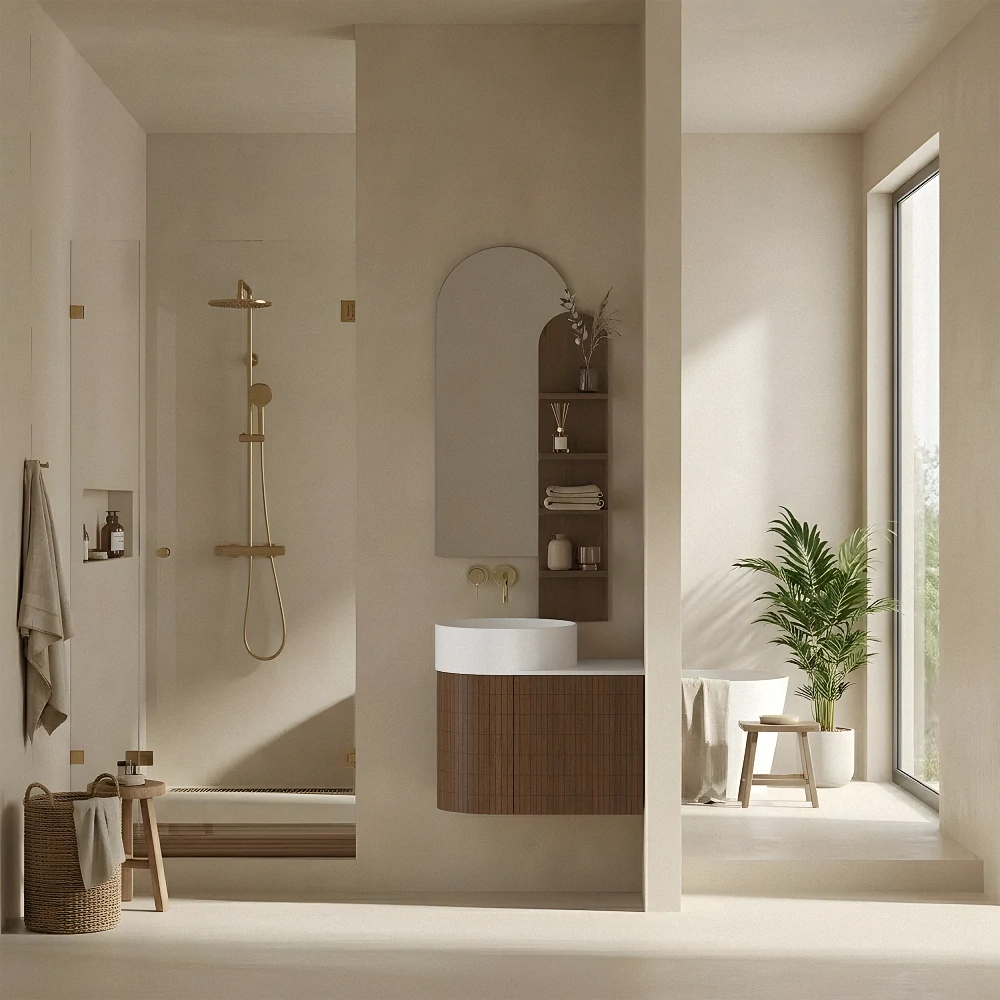 Mueble de baño pequeño flotante de esquina SHKL 1