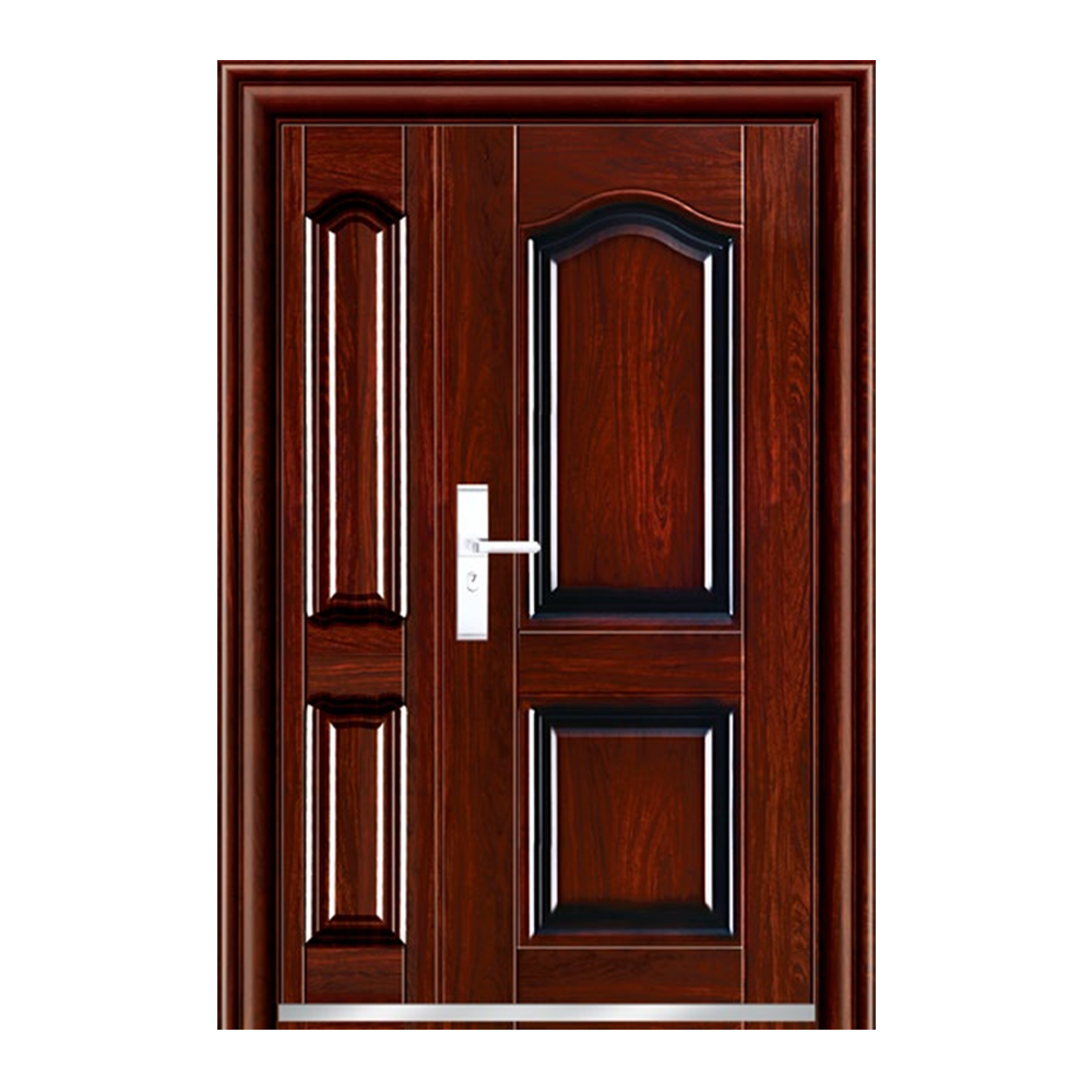 chinese-armored-steel-metal-door-one-and-half-design-exterior-zonle