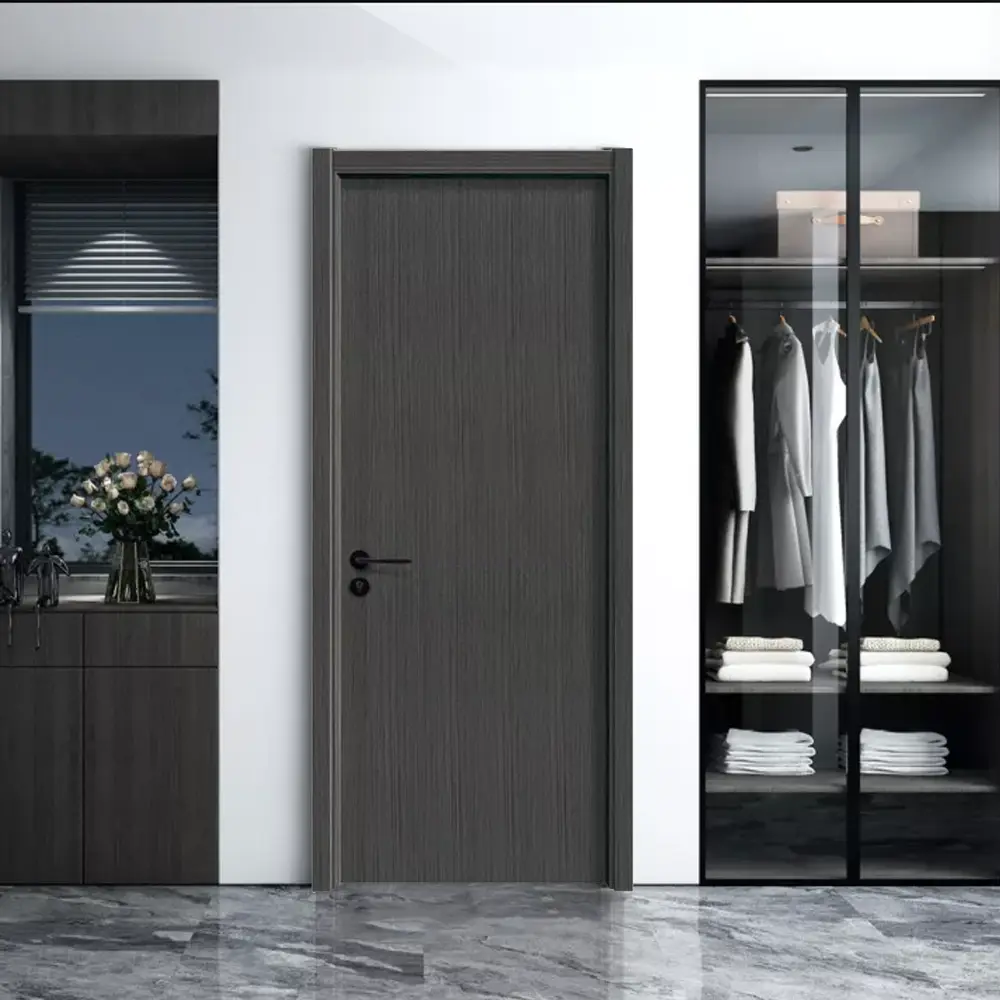 Quality Zonle Brand ZL-T55A Gray Solid Wood Doors with Side Post 3