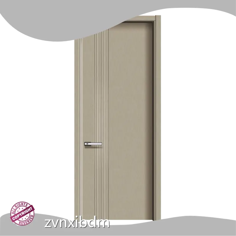 5 Panel Solid Wood Door with Knobs Swing Paint-free/Painting Guangxi Brand Company 1