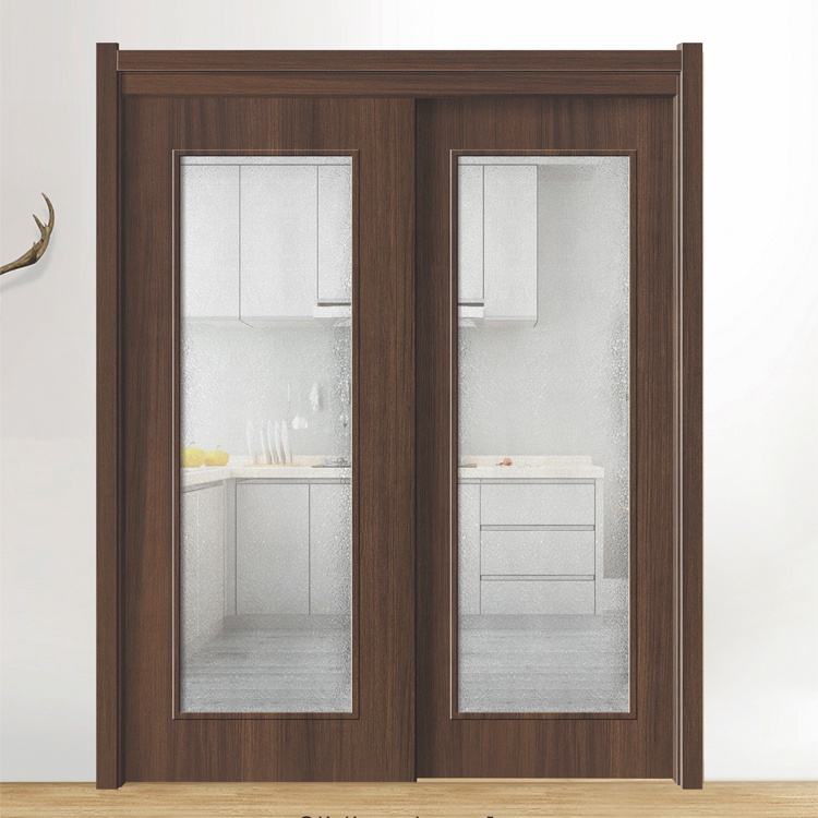 Waterproof WPC Sliding Barn Door Interior Bathroom Door with Modern Design