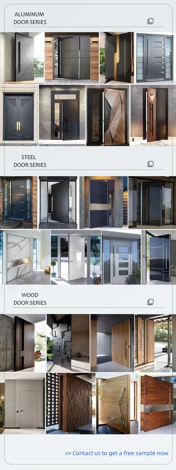 Luxury Metal Cast Aluminum Pivot Entrance Door Modern Front Entry Security  Doors for Houses Exterior, image size:750x2001