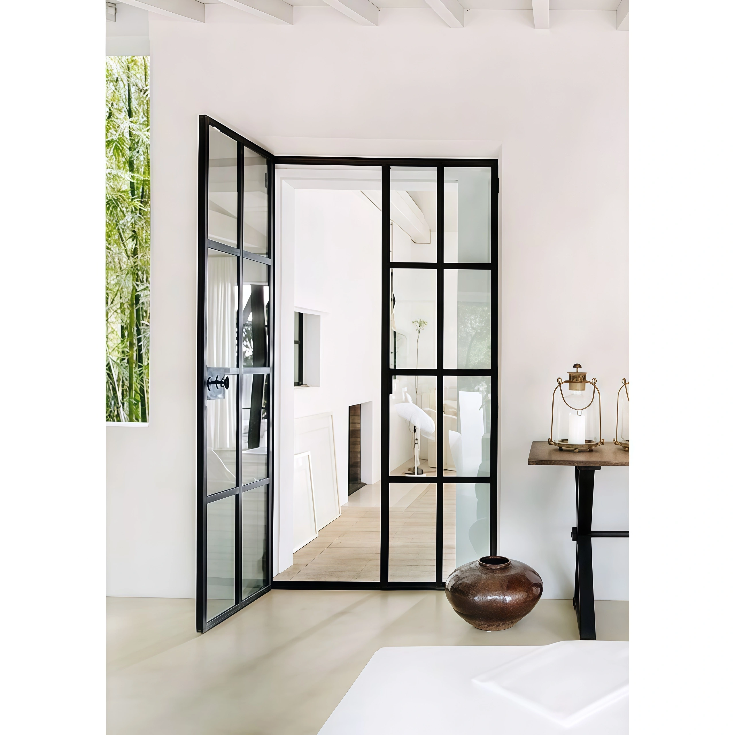 Security Patio French Exterior Front Entry Door Modern Double Wrought Steel  Iron Door for House | Zonle, image size:2560x2560