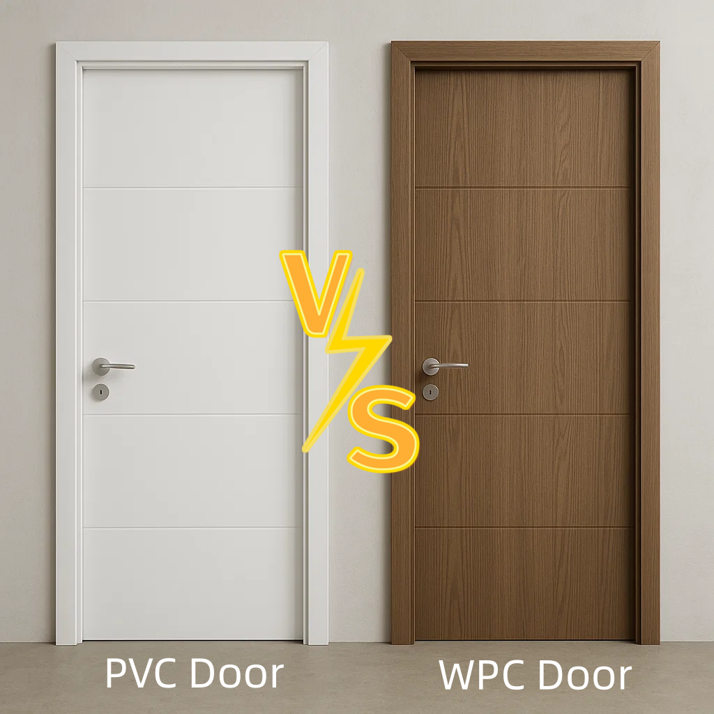 Quelle est la meilleure porte en PVC ou en composite bois-plastique ?  Comparaison des portes en PVC et en composite bois-plastique, image size:1024x1024