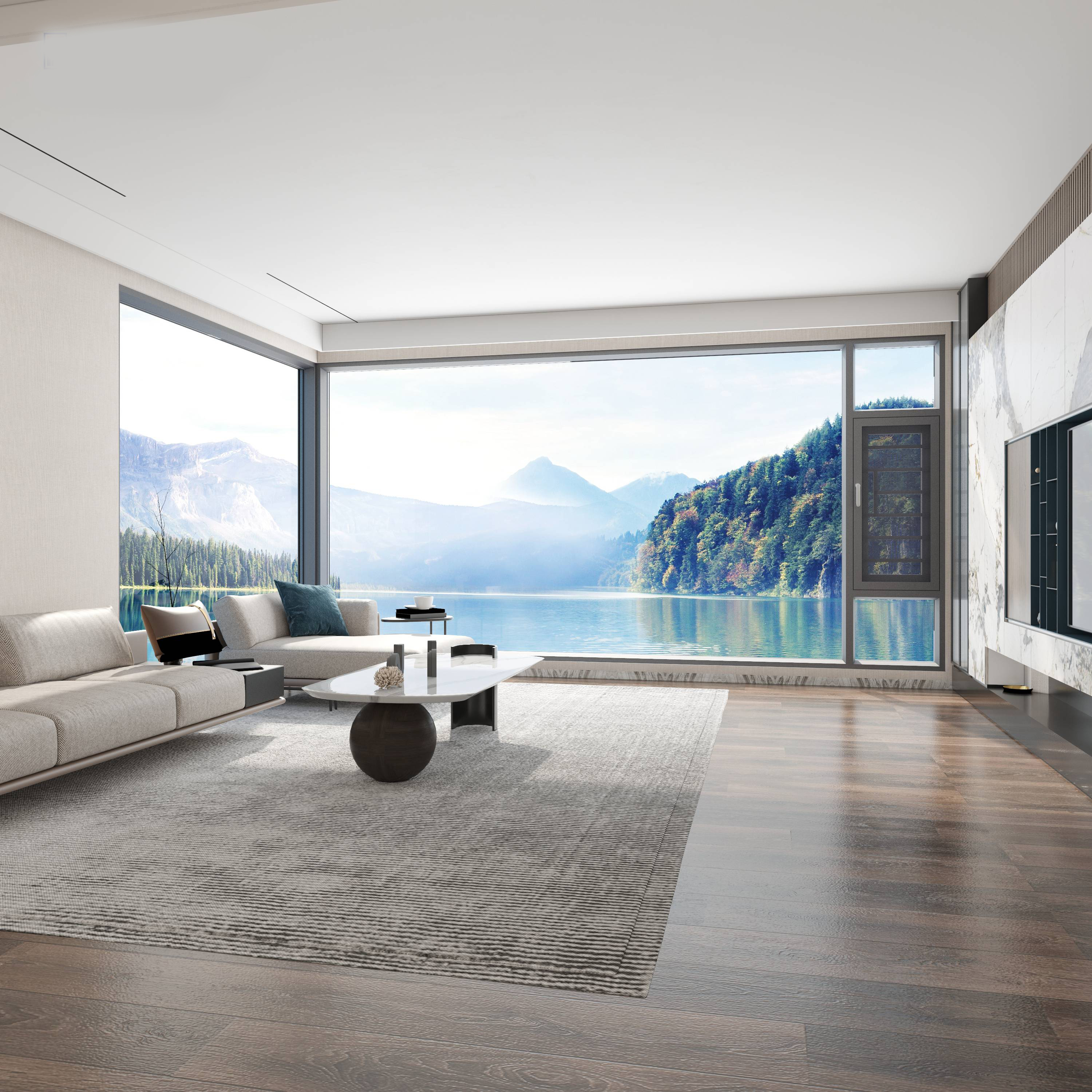 Zonle Thermal Break Aluminum Windows Double Glazing French Window ...