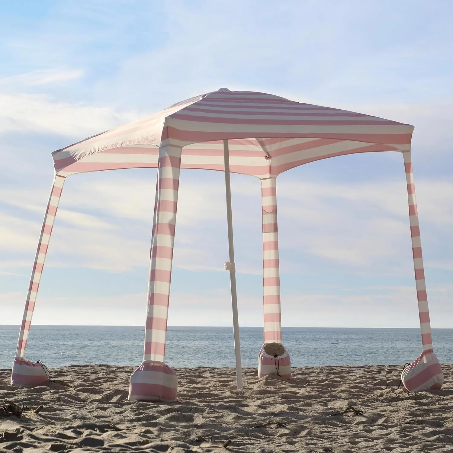 UPF50+ 4-hoek Beach Cabana met bevestigbare muur in kleur 1