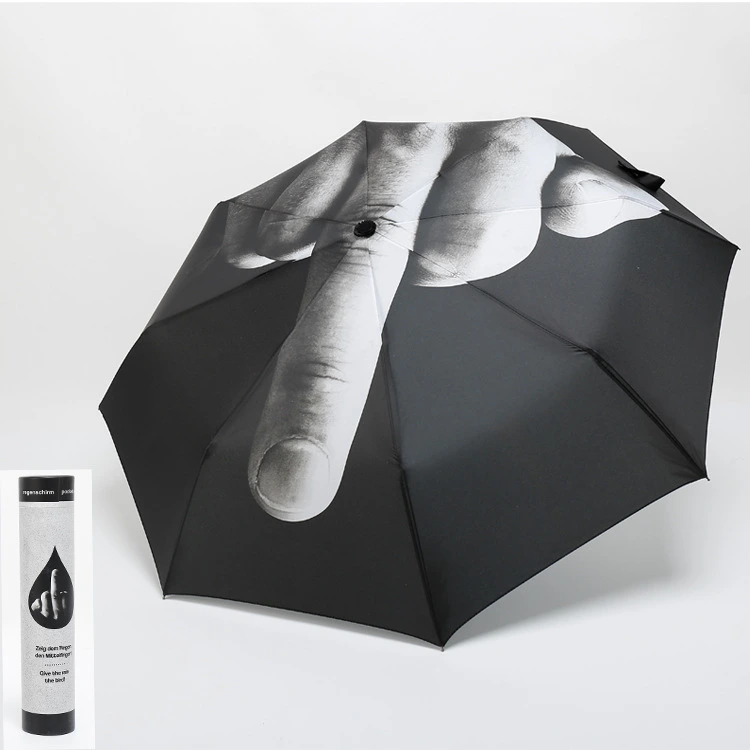 Solrig paraply med kreativt mønsterdesign 1