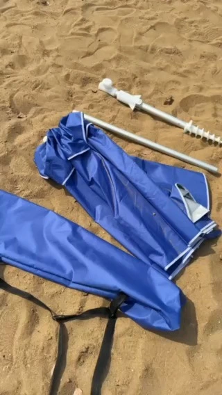 Aluminum alloy beach umbrella with hem 1