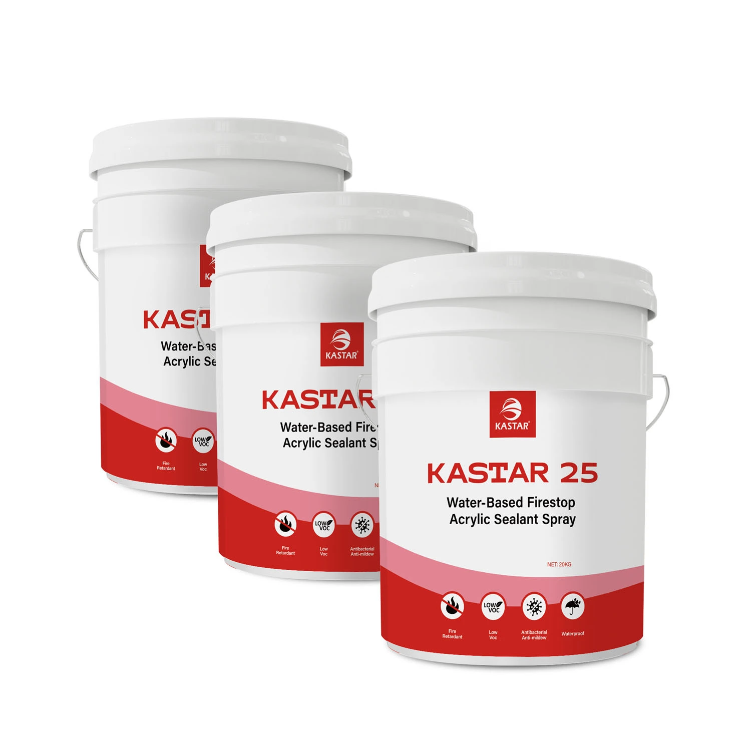 KASTAR25 Spray de scellant acrylique à base d'eau à base d'eau - revêtement intumescent écoscent pour les câbles, bois & Structures métalliques 1