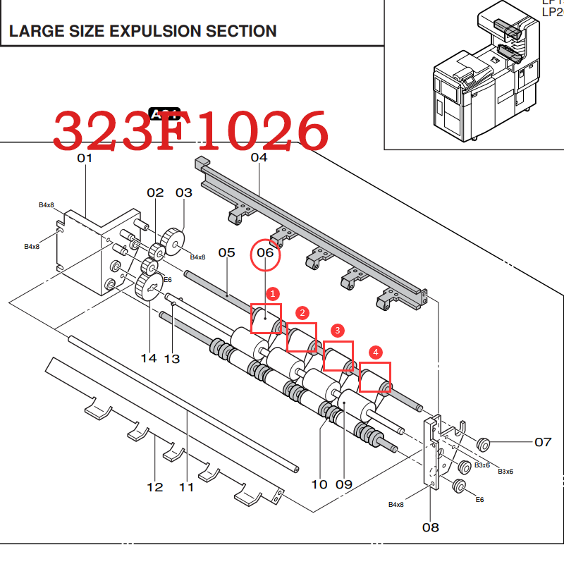 323F1026 Large‑Size Expulsion Section Belt, Photo Paper Transport Belt for Fuji Frontier 350 355 370 375 Digital Minilab 3