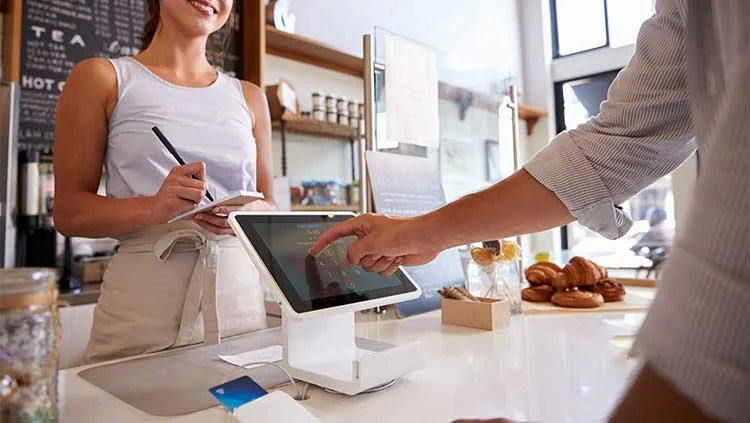  A tela do cliente da caixa registradora do POS está com defeito