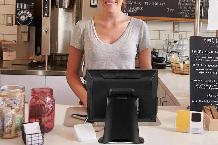 máquina pos com tela sensível ao toque