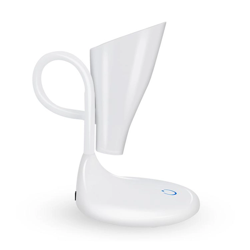 Lampada da scrivania a LED in ABS economica in stile europeo, bianca per sala lettura con clip/base 1