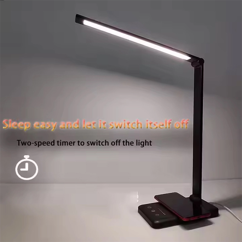 Wireless Charging LED Desk Lamp Slide Touch Dimming with Timing for Smart Reading 1