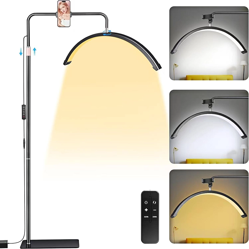 چراغ ایستاده LED 23 اینچی U شکل، محافظ چشم برای استفاده در سالن زیبایی مژه 1