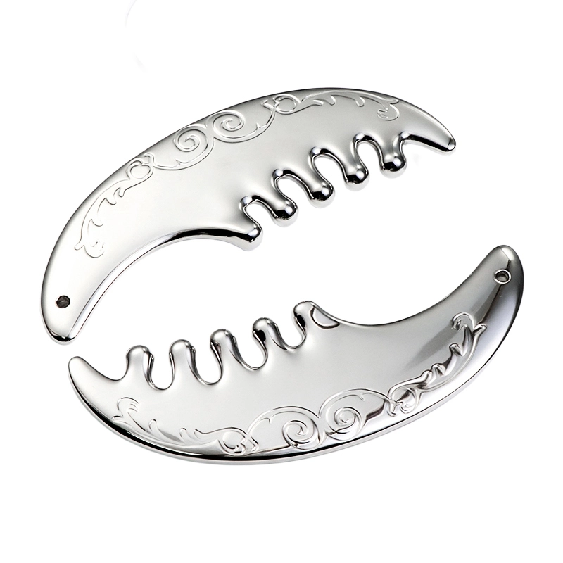 두피 자극 및 이완을 위한 금속 경락 마사지 빗 1