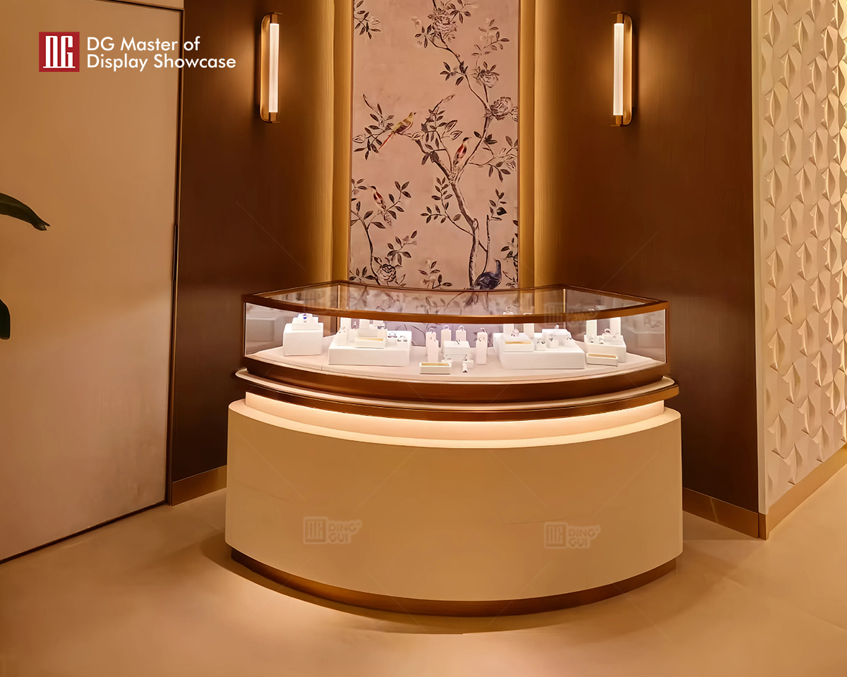 DG's New Design Unique Curve Luxury Jewelry Display Showcase 9