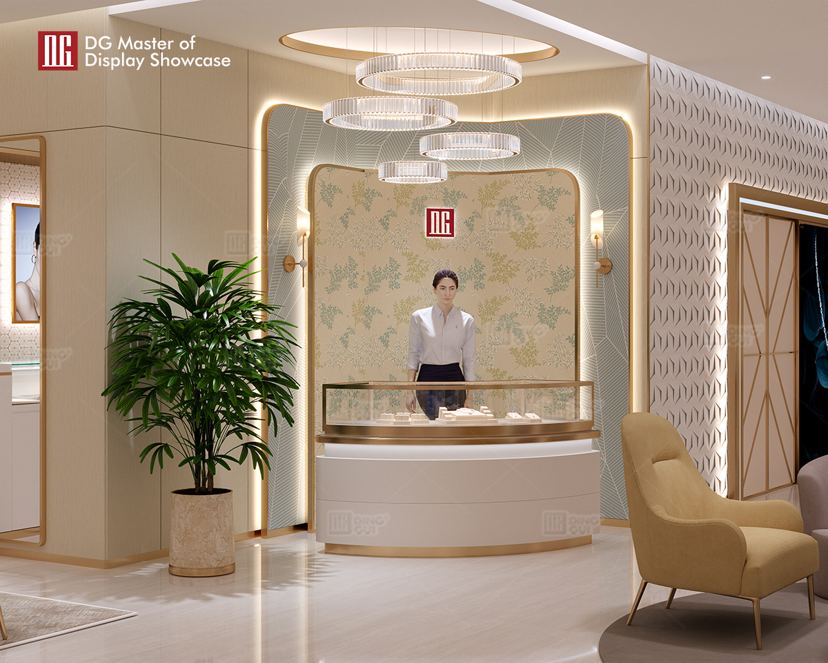 DG's New Design Unique Curve Luxury Jewelry Display Showcase 10