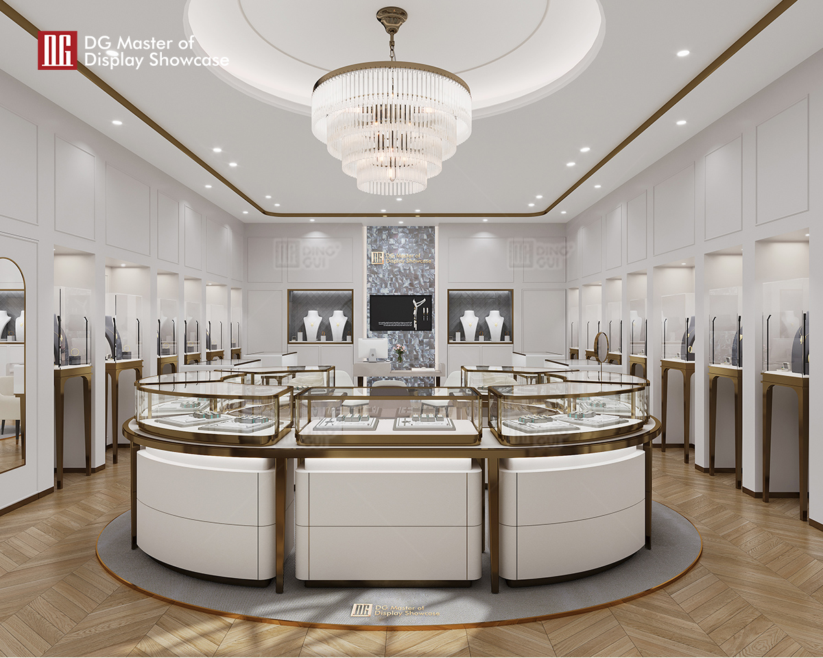 DG Showcase Ultra clear glass custom watch showcase display countertop jewellery display cabinets manufacturers 9