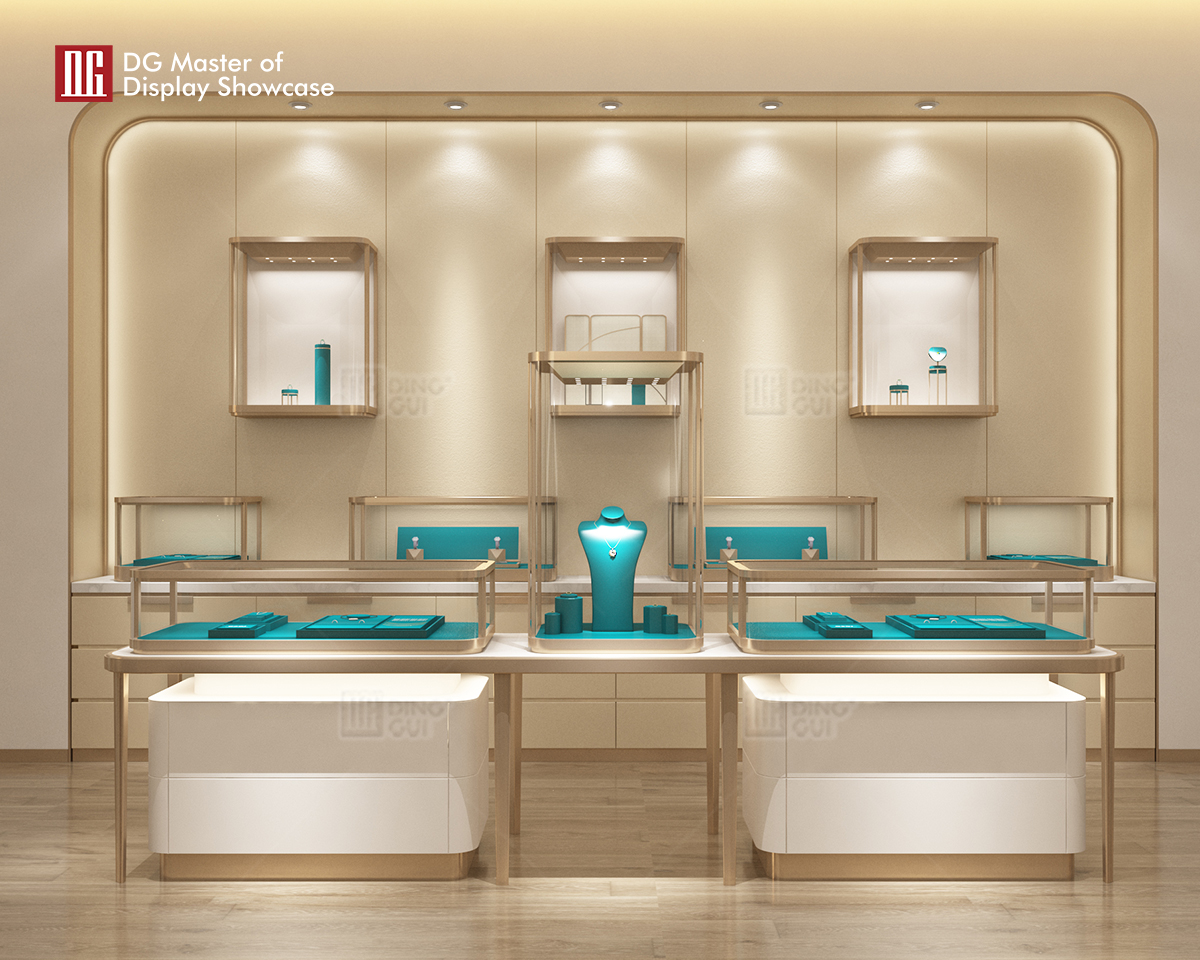 DG showcase customized luxury jewelry watch store display cabinet modern new decorative design 9