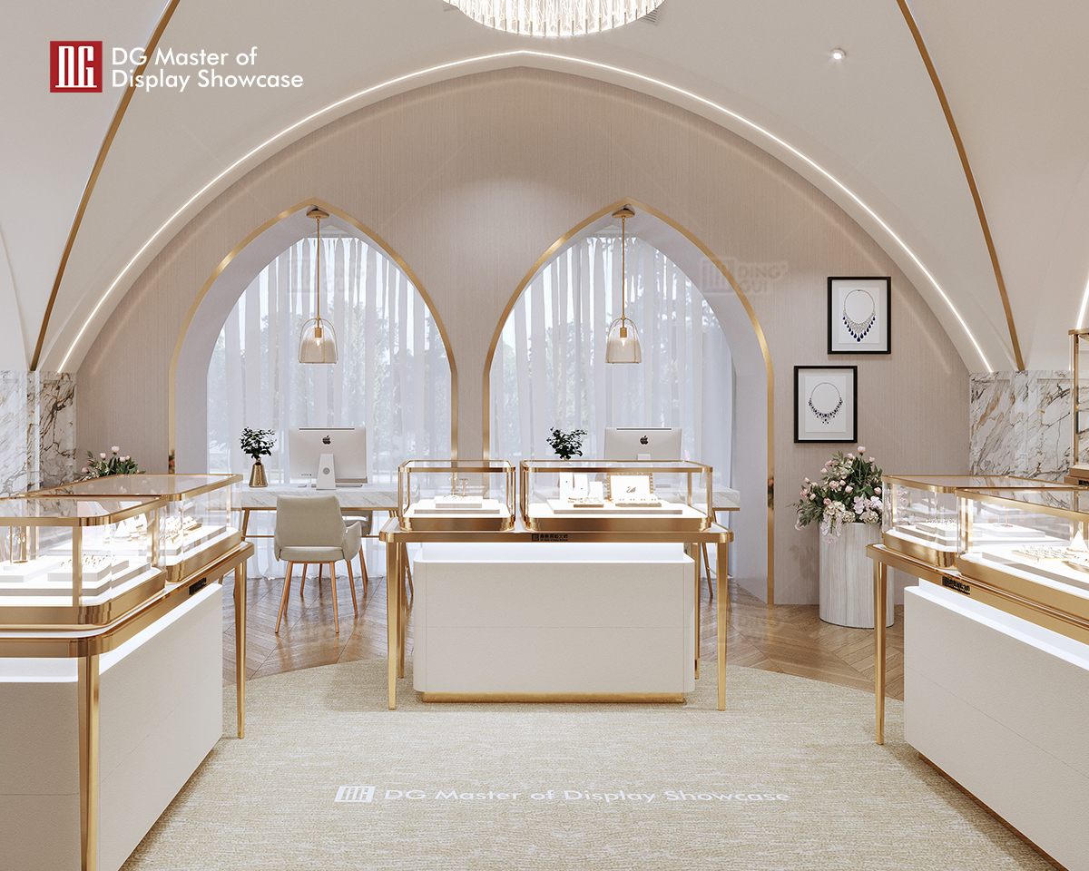 DG showcase customized luxury jewelry watch store display cabinet modern new decorative design 8