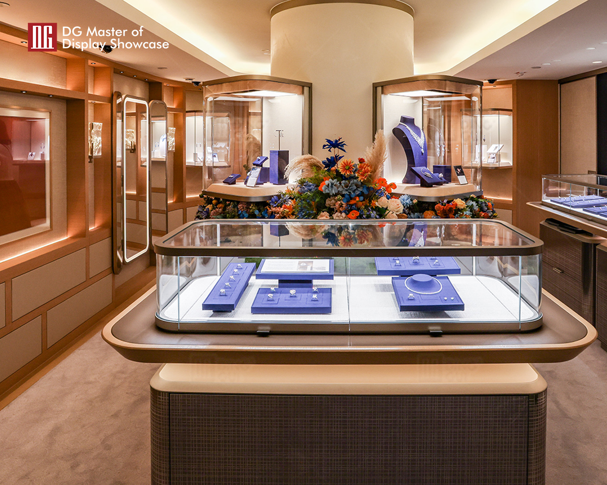 Vitrinas de pared personalizadas para joyería y relojes de DG Showcase, vitrinas de lujo para productos 10