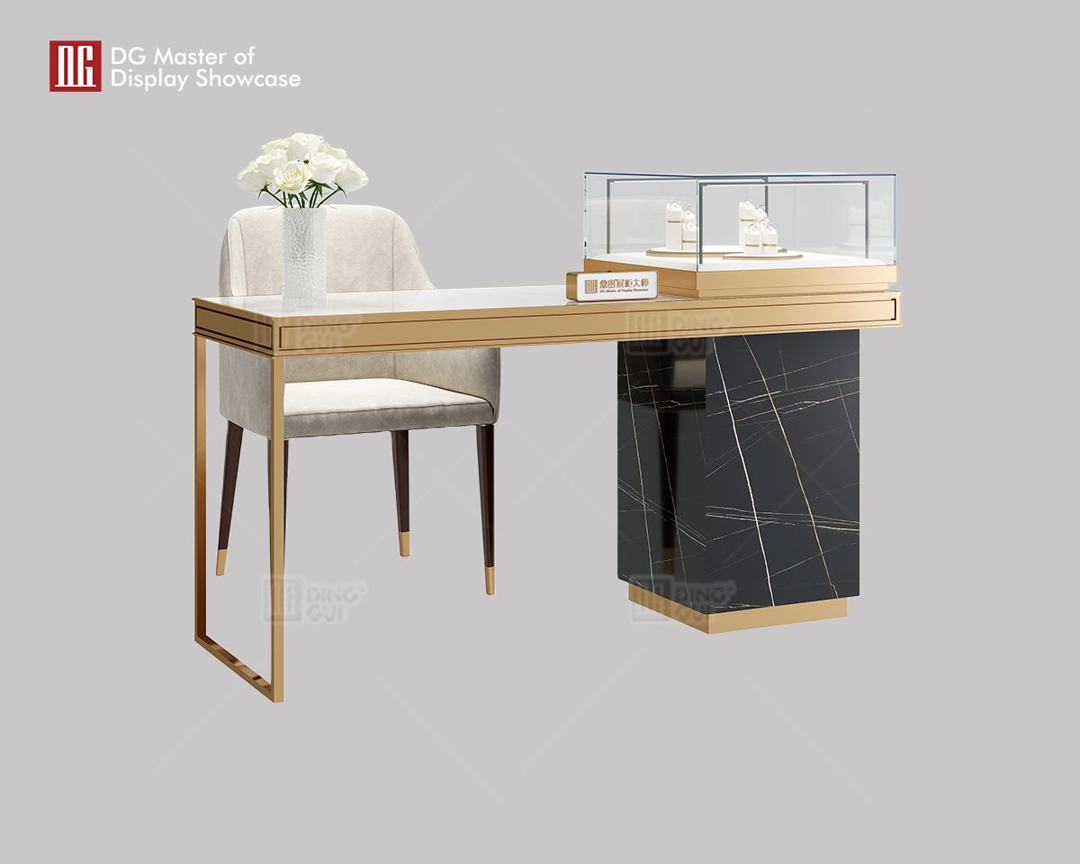 DG Display Showcase 2024 Latest Marble High-end Jewelry Negotiation Table Watch Experience Table 7