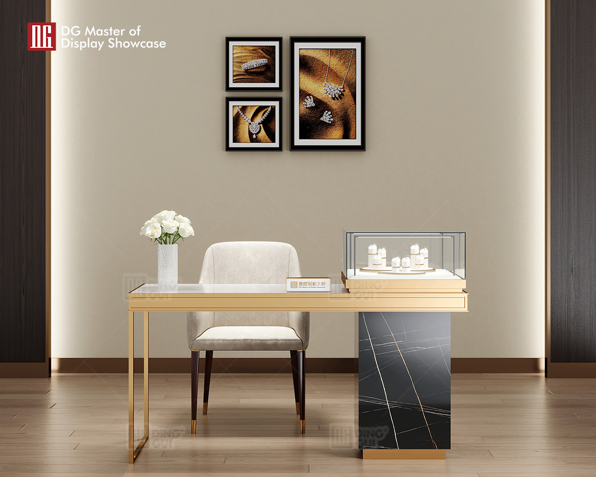 DG Display Showcase 2024 Latest Marble High-end Jewelry Negotiation Table Watch Experience Table 10