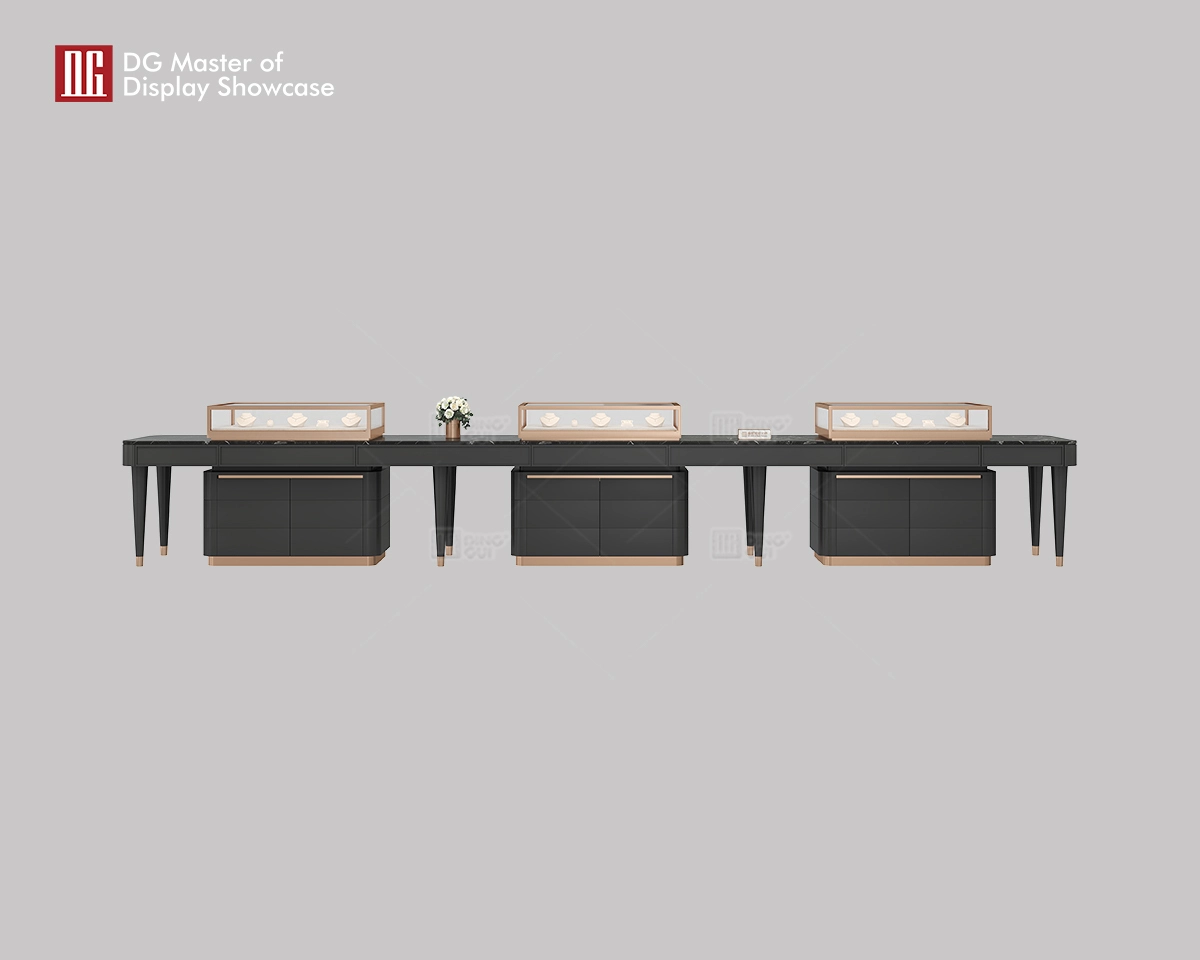 Pinakabagong black marble jewelry watch display cabinet ng DG Display Showcase 1