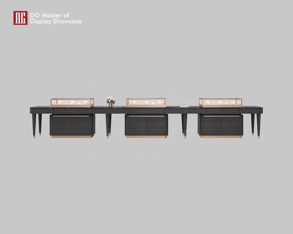 Pinakabagong black marble jewelry watch display cabinet ng DG Display Showcase 6