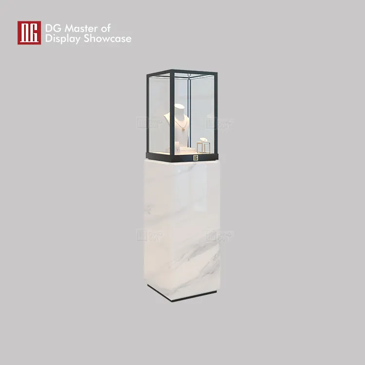 Luxury Upright Display Cabinet by DG: Premium Marble, Smart Lock, Adjustable Lighting | One-Stop Solution. 2