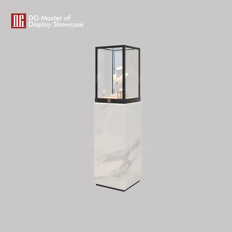 Luxury Upright Display Cabinet by DG: Premium Marble, Smart Lock, Adjustable Lighting | One-Stop Solution. 3