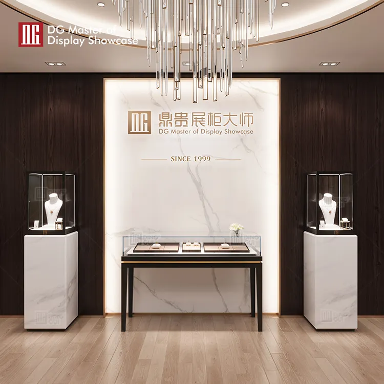 Luxury Upright Display Cabinet by DG: Premium Marble, Smart Lock, Adjustable Lighting | One-Stop Solution. 4