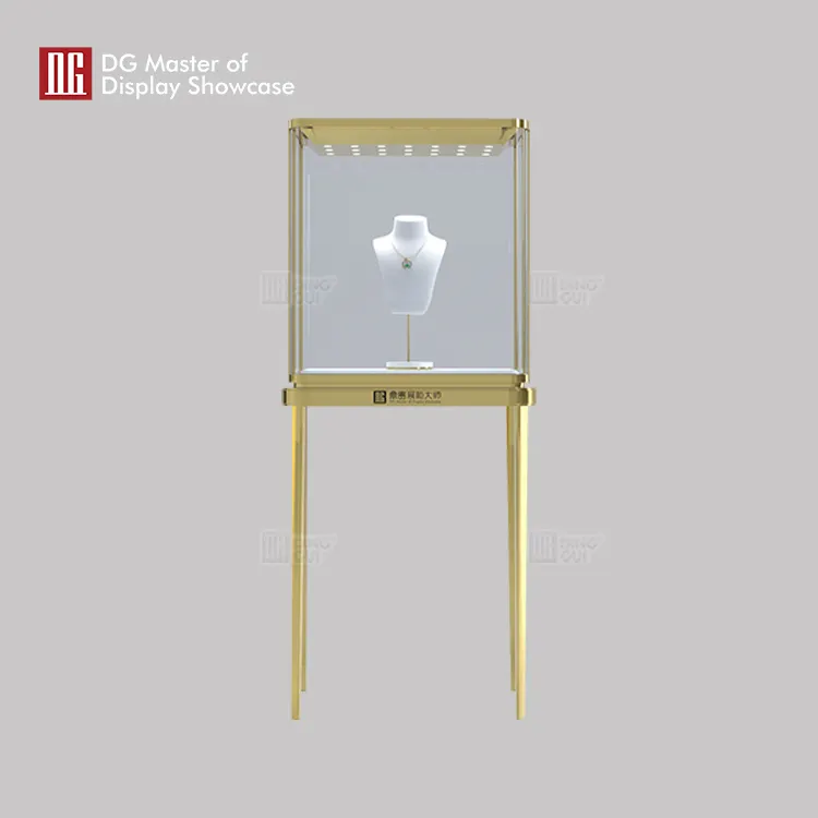 Brass Upright Glass Display Cabinet 2