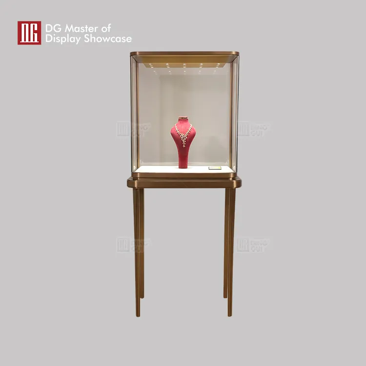 Brass Upright Glass Display Cabinet 3