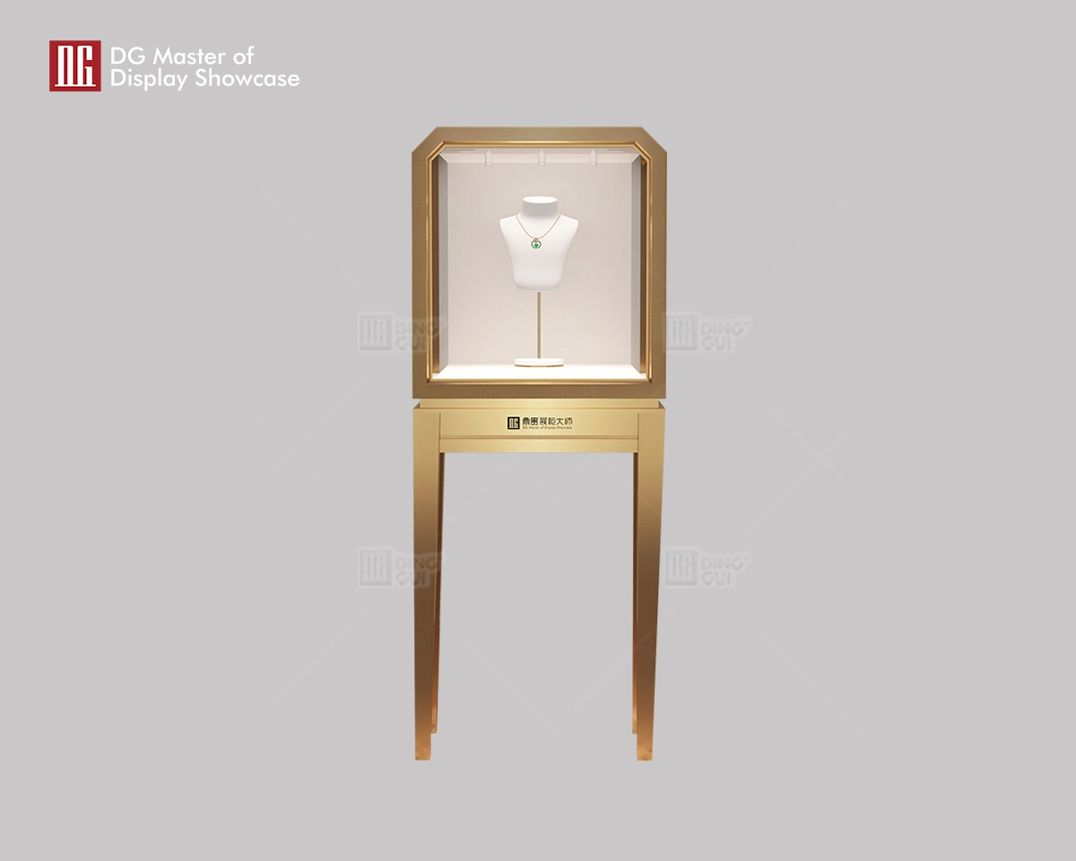 DG Showcase Attraktivt smykkedisplay i rustfrit stål til butiksvindue 1