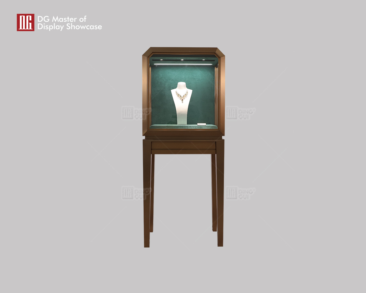 DG Showcase Attraktivt smykkedisplay i rustfrit stål til butiksvindue 7