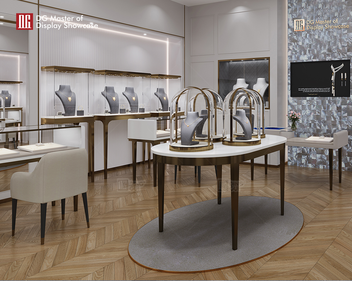 DG Showcase Unikalny projekt witryny na biżuterię i zegarki na blacie, dekoracja sklepu 9