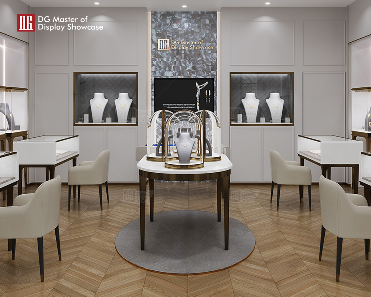 DG Showcase Unikalny projekt witryny na biżuterię i zegarki na blacie, dekoracja sklepu 10