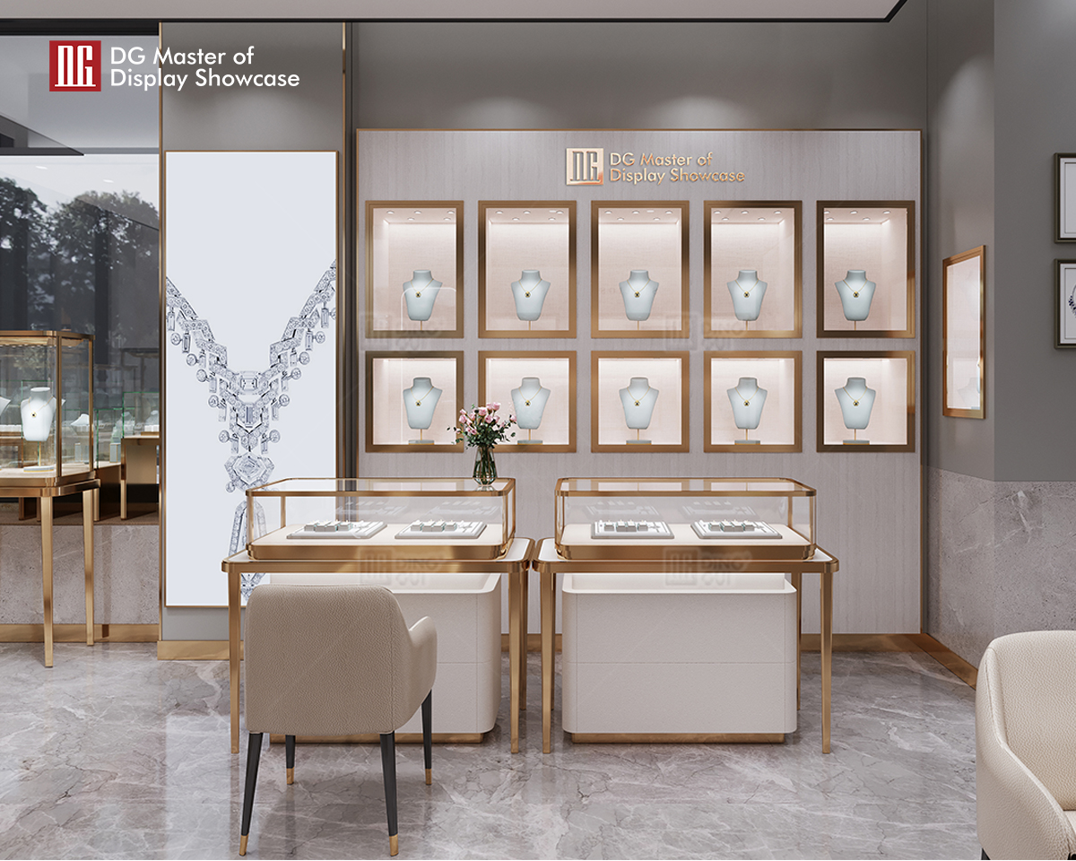 DG Showcase Ζεστή Προσφορά Αποθήκευσης Κοσμημάτων Ρολογιών Βιτρίνα Πολυτελών Καταστημάτων 9